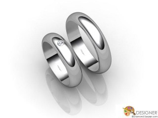 His and Hers Matching Set Platinum Court Wedding Ring-D20399-0101-001P