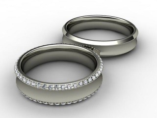 His and Hers Matching Set Platinum Court Wedding Ring-D20418-0101-030P