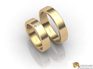His and Hers Matching Set 18ct. Yellow Gold Flat-Court Wedding Ring-D20895-1803-003P