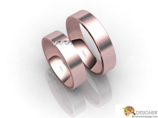 His and Hers Matching Set 18ct. Rose Gold Flat-Court Wedding Ring-D20905-0401-003P