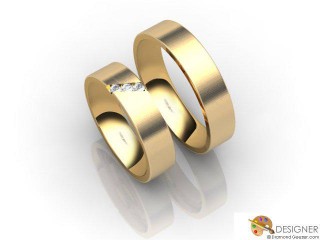 His and Hers Matching Set 18ct. Yellow Gold Flat-Court Wedding Ring-D20905-1801-003P