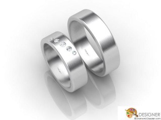 His and Hers Matching Set Platinum Flat-Court Wedding Ring-D20909-0103-005P