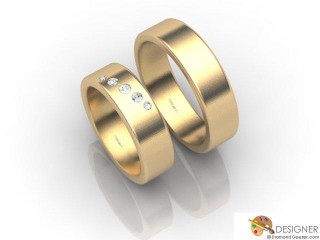 His and Hers Matching Set 18ct. Yellow Gold Flat-Court Wedding Ring-D20909-1803-005P