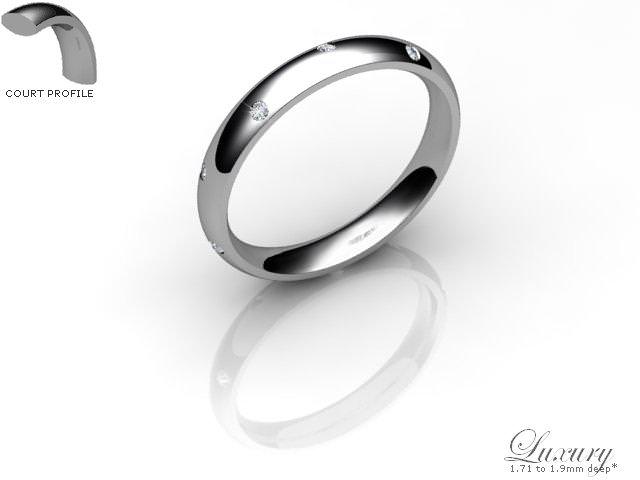 Men's Diamond Scatter Platinum 3mm. Court Wedding Ring