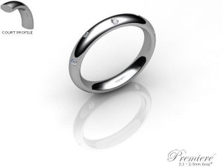 Men's Diamond Scatter Platinum 3mm. Court Wedding Ring-PLAT10D-3CXG