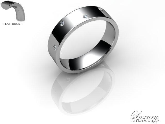 Women's Diamond Scatter Platinum 5mm. Flat-Court Wedding Ring
