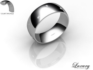 Men's Diamond Scatter Platinum 7mm. Court Wedding Ring-PLAT10D-7CHG