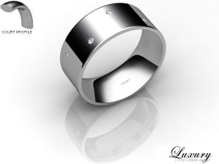 Men's Diamond Scatter Platinum 8mm. Flat-Court Wedding Ring-PLAT10D-8FCHG