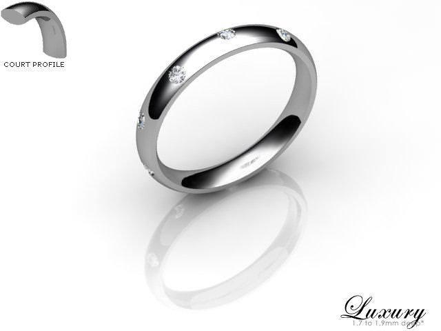 Women's Diamond Scatter Platinum 3mm. Court Wedding Ring