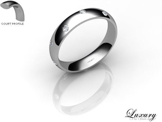 Women's Diamond Scatter Platinum 4mm. Court Wedding Ring