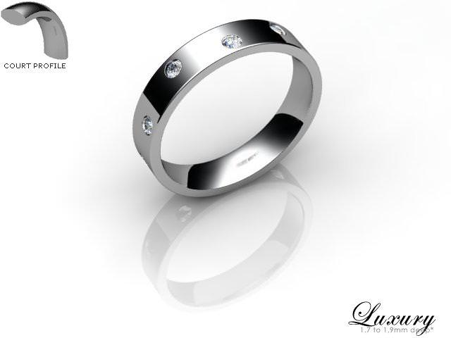 Women's Diamond Scatter Platinum 4mm. Flat-Court Wedding Ring