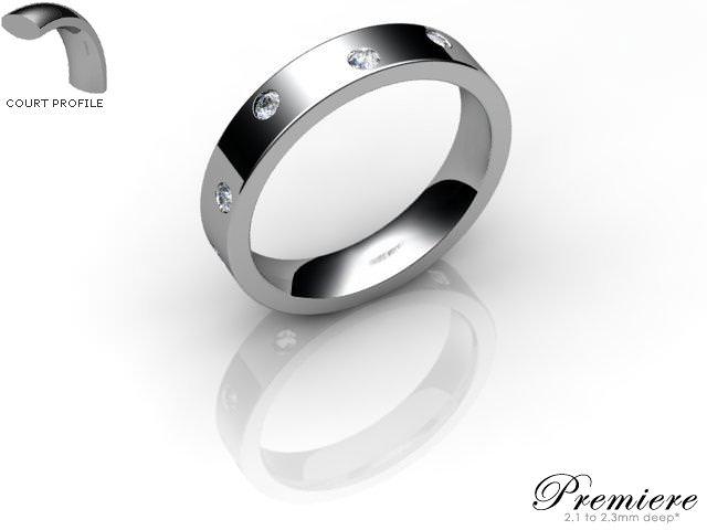 Men's Diamond Scatter Platinum 4mm. Flat-Court Wedding Ring