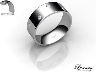 Men's Diamond Scatter Platinum 7mm. Flat-Court Wedding Ring-PLAT25D-7FCHG