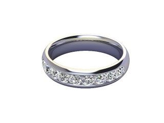 1.00cts. Diamond Half Wedding Ring Ring  in Platinum-W88-01531