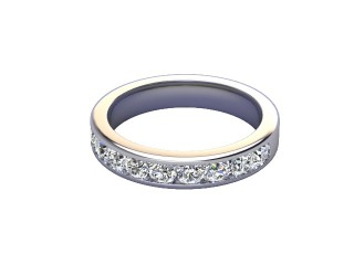 1.00cts. Diamond Half Wedding Ring Ring  in Platinum-W88-01532