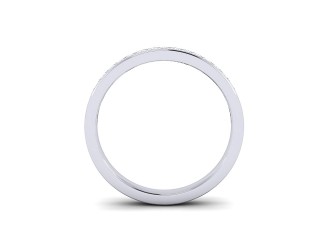 Semi-Set Diamond Wedding Ring in Platinum: 2.5mm. wide with Princess Channel-set Diamonds - 3