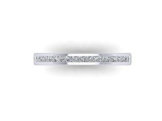 Semi-Set Diamond Wedding Ring in Platinum: 2.5mm. wide with Princess Channel-set Diamonds - 9