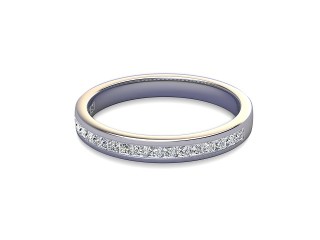 Semi-Set Diamond Wedding Ring in Platinum: 2.7mm. wide with Princess Channel-set Diamonds-W88-01003.27
