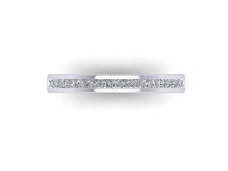 Semi-Set Diamond Wedding Ring in Platinum: 2.7mm. wide with Princess Channel-set Diamonds - 9