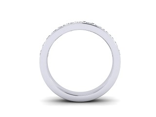 Semi-Set Diamond Wedding Ring in Platinum: 3.7mm. wide with Princess Channel-set Diamonds - 3