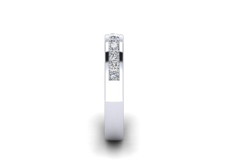 Semi-Set Diamond Wedding Ring in Platinum: 3.7mm. wide with Princess Channel-set Diamonds - 6