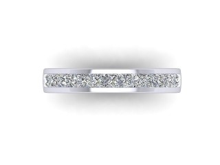 Semi-Set Diamond Wedding Ring in Platinum: 3.7mm. wide with Princess Channel-set Diamonds - 9