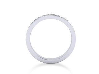 Semi-Set Diamond Wedding Ring in Platinum: 2.9mm. wide with Round Milgrain-set Diamonds - 3