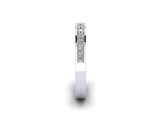 Semi-Set Diamond Wedding Ring in Platinum: 2.9mm. wide with Round Milgrain-set Diamonds - 6