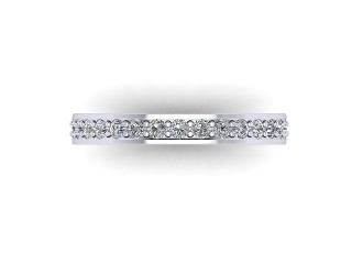 Semi-Set Diamond Wedding Ring in Platinum: 2.9mm. wide with Round Milgrain-set Diamonds - 9