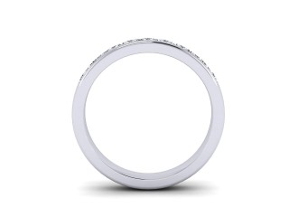 Semi-Set Diamond Wedding Ring in Platinum: 3.3mm. wide with Round Channel-set Diamonds - 3