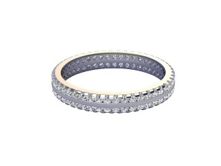 Full-Set Diamond Wedding Ring in Platinum: 3.0mm. wide with Round Shared Claw Set Diamonds-W88-01009.30