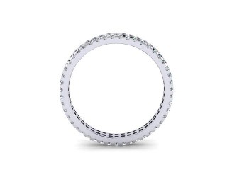 Full-Set Diamond Wedding Ring in Platinum: 3.0mm. wide with Round Shared Claw Set Diamonds - 3