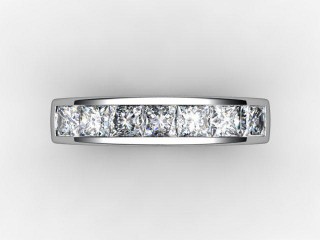 Semi-Set Channel-Set Diamond Platinum 5.0mm. Wedding Ring - 9
