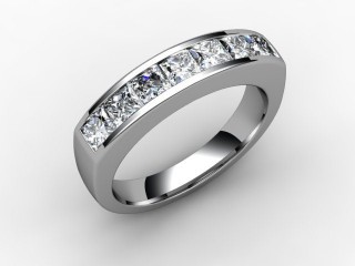 Semi-Set Channel-Set Diamond Platinum 5.0mm. Wedding Ring - 12