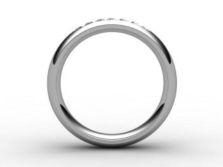 Semi-Set Channel-Set Diamond Platinum 4.0mm. Wedding Ring - 3