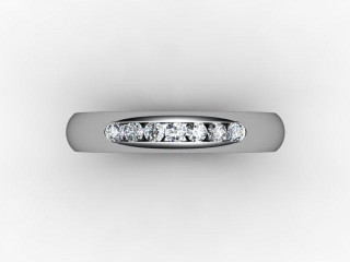 Semi-Set Channel-Set Diamond Platinum 4.0mm. Wedding Ring - 9