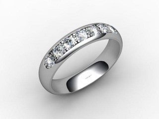 Semi-Set Channel-Set Diamond Platinum 4.0mm. Wedding Ring - 3