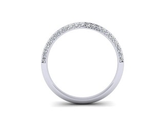 Semi-Set Diamond Wedding Ring in Platinum: 2.5mm. wide with Round Milgrain-set Diamonds - 3