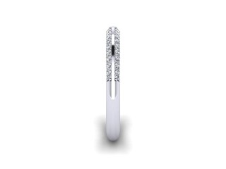 Semi-Set Diamond Wedding Ring in Platinum: 2.5mm. wide with Round Milgrain-set Diamonds - 6