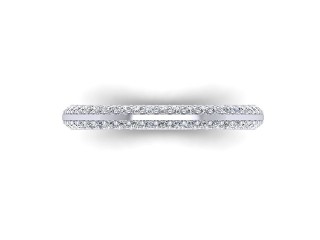 Semi-Set Diamond Wedding Ring in Platinum: 2.5mm. wide with Round Milgrain-set Diamonds - 9