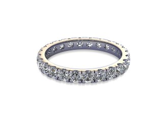 Full-Set Diamond Wedding Ring in Platinum: 2.6mm. wide with Round Split Claw Set Diamonds-W88-01044.26