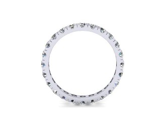 Full-Set Diamond Wedding Ring in Platinum: 2.6mm. wide with Round Split Claw Set Diamonds - 3