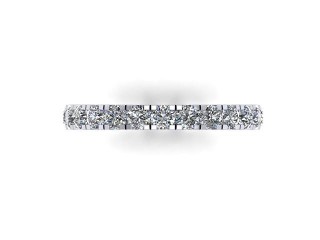 Full-Set Diamond Wedding Ring in Platinum: 2.6mm. wide with Round Split Claw Set Diamonds - 9