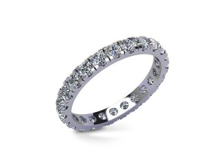 Full-Set Diamond Wedding Ring in Platinum: 2.6mm. wide with Round Split Claw Set Diamonds - 12