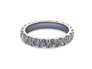 Full-Set Diamond Wedding Ring in Platinum: 3.1mm. wide with Round Split Claw Set Diamonds