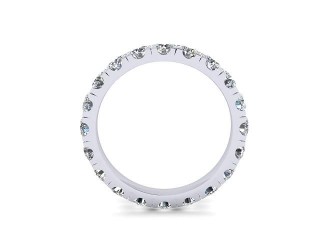 Full-Set Diamond Wedding Ring in Platinum: 3.1mm. wide with Round Split Claw Set Diamonds - 3