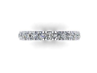 Full-Set Diamond Wedding Ring in Platinum: 3.1mm. wide with Round Split Claw Set Diamonds - 9