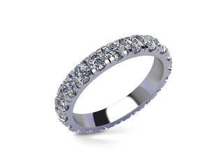 Full-Set Diamond Wedding Ring in Platinum: 3.1mm. wide with Round Split Claw Set Diamonds - 12