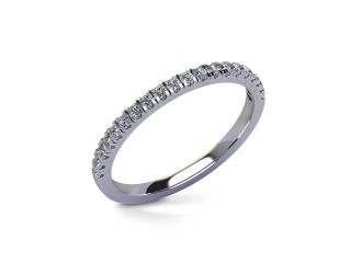 Semi-Set Diamond Wedding Ring in Platinum: 1.7mm. wide with Round Split Claw Set Diamonds - 12
