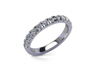 Semi-Set Diamond Wedding Ring in Platinum: 2.6mm. wide with Round Split Claw Set Diamonds - 12